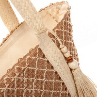 Пляжная плетеная сумка PODIUM 6167 beige