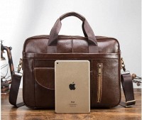 Мужская кожаная коричневая сумка Vintage 14882