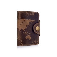 Картхолдер из кожи HiArt CH-03 Shabby Light Olive 7 wonders of the world