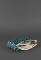 Кожаная плетеная женская сумка BlankNote Пазл S зеленая Krast BN-BAG-31-MALACHITE