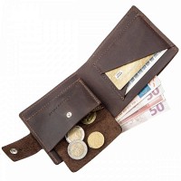 Мужское тёмно-коричневое портмоне из натуральной кожи GRANDE PELLE 11229