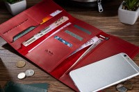 Портмоне из натуральной кожи красный Hi Art WP-08br Shabby Red Berry