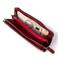 Женский кожаный кошелек Classik  DR. BOND WN-23-21 wine-red