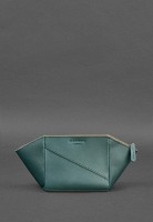 Женская кожаная косметичка BlankNote зеленая Краст BN-CB-2-MALACHITE
