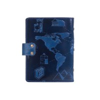 Кожаный картхолдер Hi Art «7 wonders of the world» CH-06 Crystal Blue