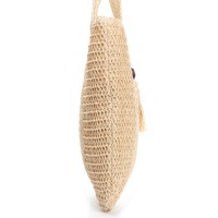 Пляжная плетеная сумка PODIUM 9817 beige