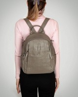 Женский кожаный рюкзак ALEX RAI 8907-9 grey croco