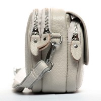 Женский молодежный кожаный клатч ALEX RAI 3904 pale grey