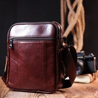 Мужская кожаная сумка через плечо Vintage 20829 