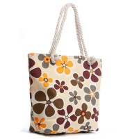Пляжная сумка PODIUM 5028-15 beige цветы