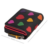 Кожаный женский кошелёк Visconti LV6 Desire (Black/Multi Love)