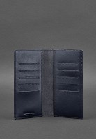 Кожаное портмоне-купюрник BlankNote 11.0 темно-синее Краст BN-PM-11-NAVY-BLUE