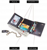 Мужской кожаный кошелек на цепочке Vintage 20244