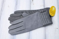 Серые женские комбинированные перчатки Shust Gloves