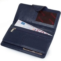 Синее мужское кожаное портмоне DESISAN SHI225-315