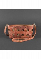 Кожаная плетеная женская сумка BlankNote Пазл S светло-коричневая Crazy Horse BN-BAG-31-K-KR