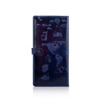 Тревел-кейс из кожи Hi Art TC-01 Crystal Blue 7 wonders of the world