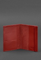 Кожаная обложка для паспорта 1.0 красная краст  BN-OP-1-RED