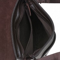 Мужская тёмно-коричневая кожаная сумка Borsa Leather k18168-brown