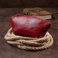 Женская кожаная косметичка Amelin GRANDE PELLE 11303 Красная