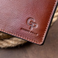 Мужское кожаное портмоне GRANDE PELLE 11308 Коричневое