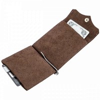 Кожаный зажим для купюр GRANDE PELLE 11197 Коричневый