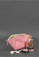 Женская кожаная косметичка BlankNote розовая Краст BN-CB-2-PINK-PEACH