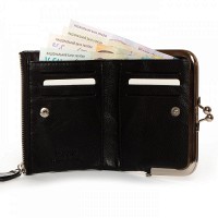 Женский кожаный кошелек Classik  DR. BOND WN-23-13 black