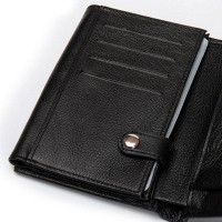 Мужской кожаный кошелек с правником DR. BOND M1CK black