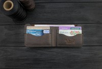 Мужской кожаный бумажник ручной работы VOILE коричневый mw10-brn