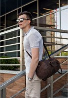 Мужская кожаная сумка-бочонок BlankNote Harper «Орех»