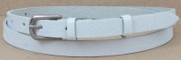 Кожаный женский ремень  Skipper  белый 1,5 см