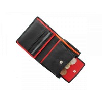 Кожаное мужское портмоне Visconti bd22 bk/rd/or