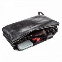 Мужской кожаный чёрный клатч GRANDE PELLE 11146
