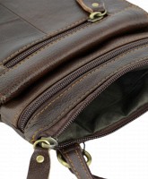 Темно-коричневая сумка-планшет из кожи TRAUM 7172-42