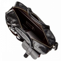 Мужской чёрный кожаный портфель SHVIGEL 19118