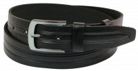Кожаный мужской ремень Skipper 1080-40 черный ДхШ: 136х4 см.