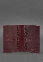 Кожаная обложка для паспорта BlankNote 2.0 бордовая Карбон BN-OP-2-VIN-KARBON
