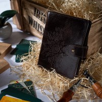 Кожаный картхолдер Hi Art «Mehendi Classic» CH-06 Crystal Brown Silk