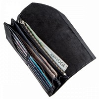 Кожаный чёрный клатч GRANDE PELLE 11214