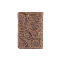 Обложка для документов из кожи HiArt AD-03 Shabby Olive Let's Go Travel