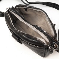 Женский молодежный кожаный клатч ALEX RAI 88085 black