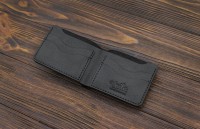 Мужской кожаный бумажник ручной работы VOILE черный