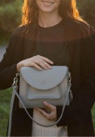 Женская кожаная сумка Liv серая TW-LIV-LIGHT-GRAY-KSR