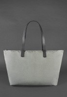 Кожаная плетеная женская сумка BlankNote Пазл Xl черная Krast - BN-BAG-34-G