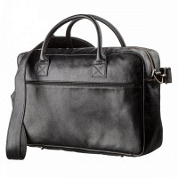 Мужской чёрный кожаный портфель SHVIGEL 19118