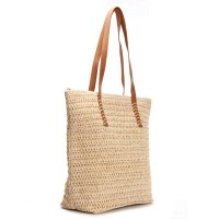 Пляжная плетеная сумка PODIUM 9123 beige