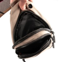 Мужская тканевая сумка-слинг Lanpad 83045 khaki бол