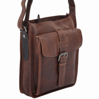 Мужская кожаная сумка через плечо Ashwood 4551 VT TAN