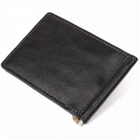 Кожаный зажим для купюр GRANDE PELLE 11475 Черный